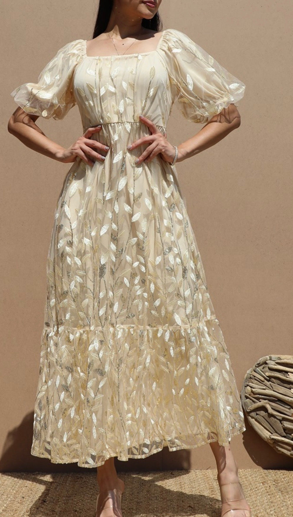 Sequins Mesh Long Dress